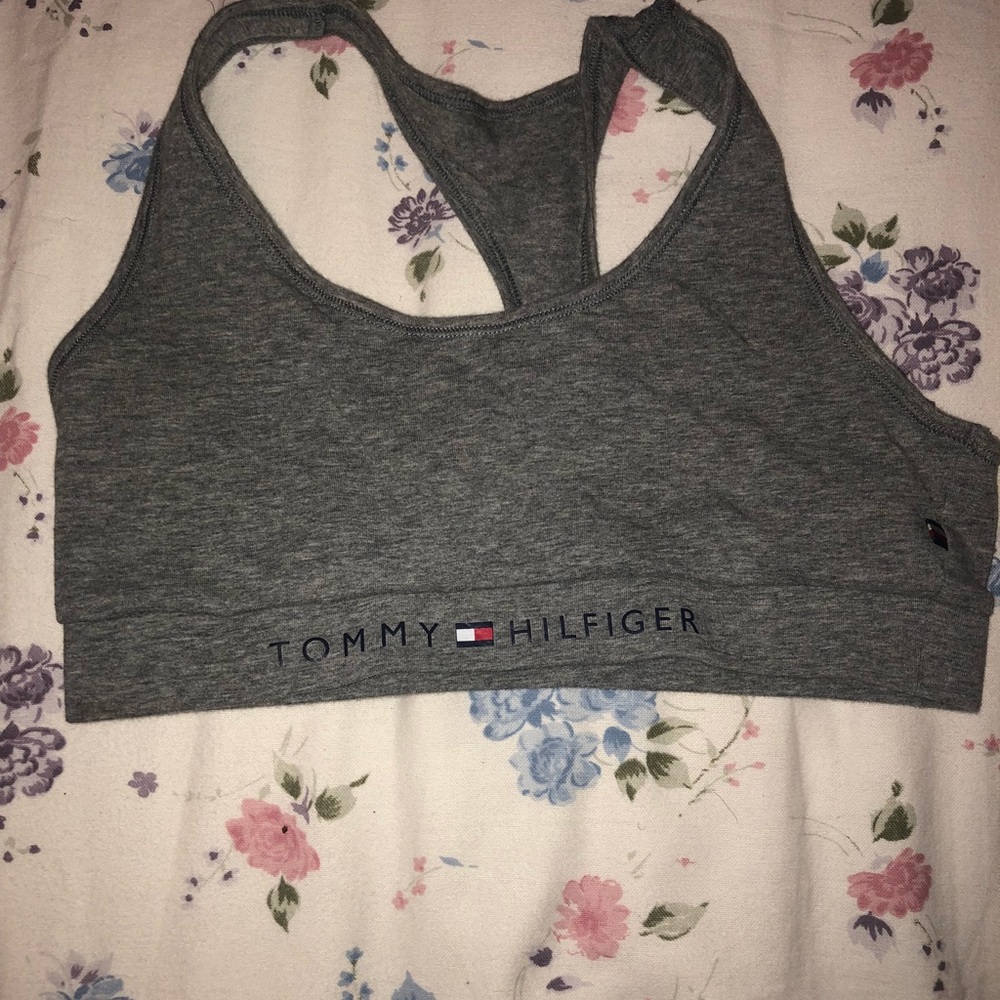 Grey Tommy Hilfiger sports bra